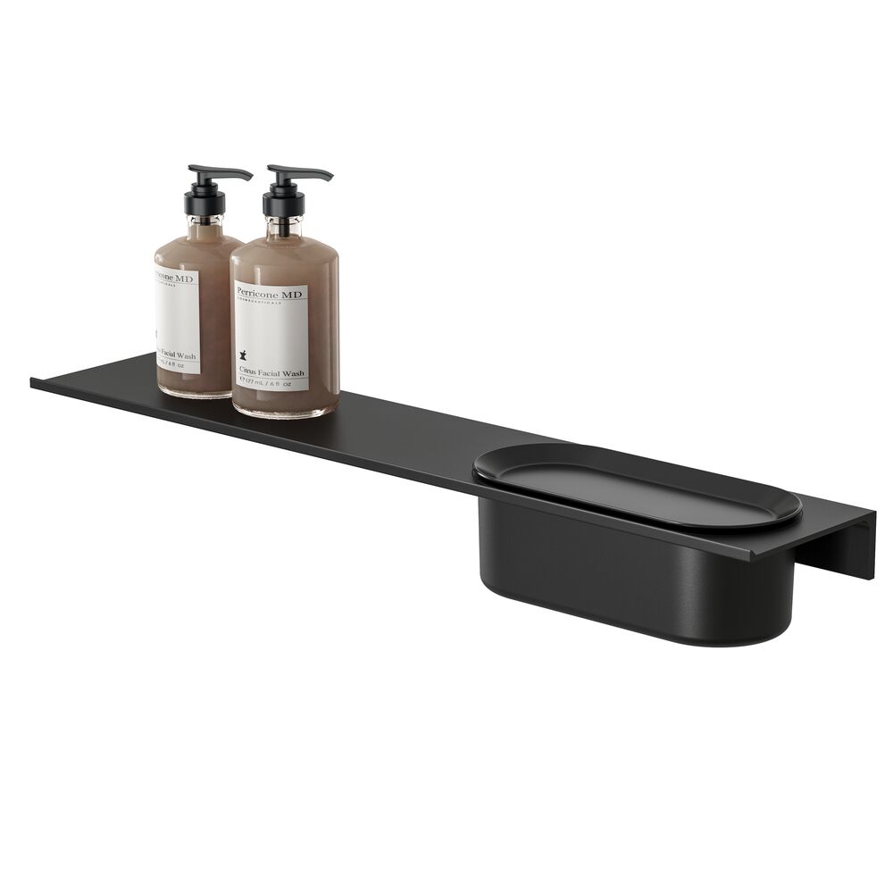 Geesa Leev planchet 60cm met douchemand 23 cm zwart