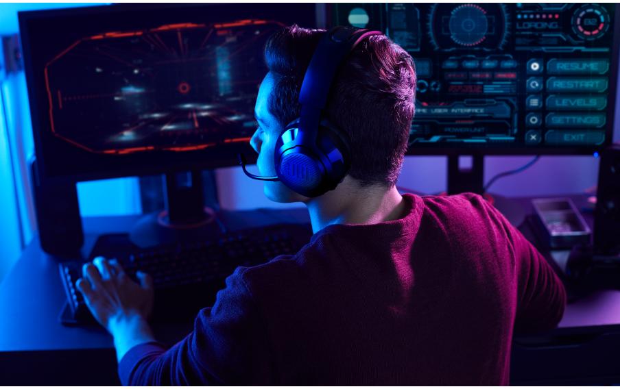 Headset Quantum 350 SchwarzKabelloses PC-Gaming-Headset mit abnehmbarem Boom-Mikrofon