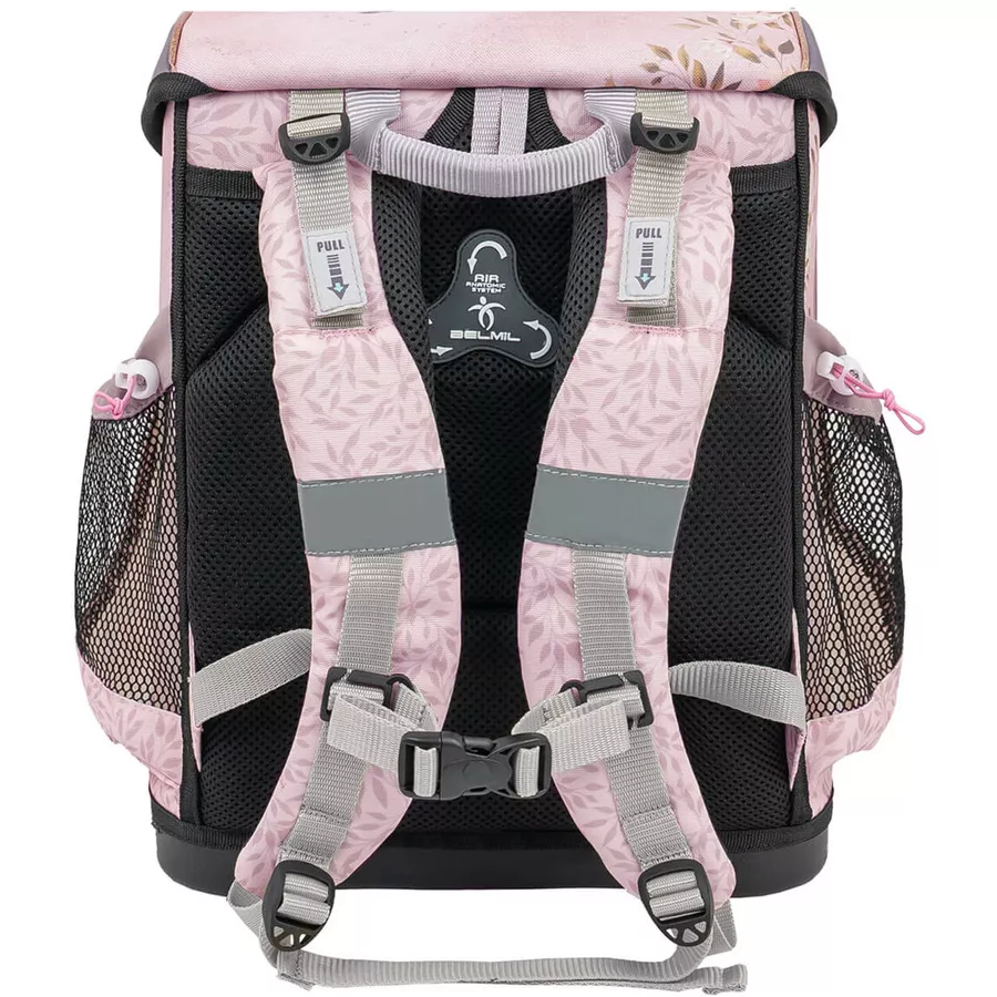 Belmil Schulranzen Mini Fit Schulranzen Set 4-teilig mit Brustgurt Horse Chestnut