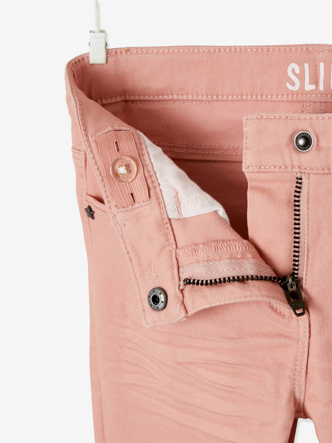 Calça feminina slim fit Morphologik, para quadris largos, tamanho STANDARD, cor azul-escura lisa.