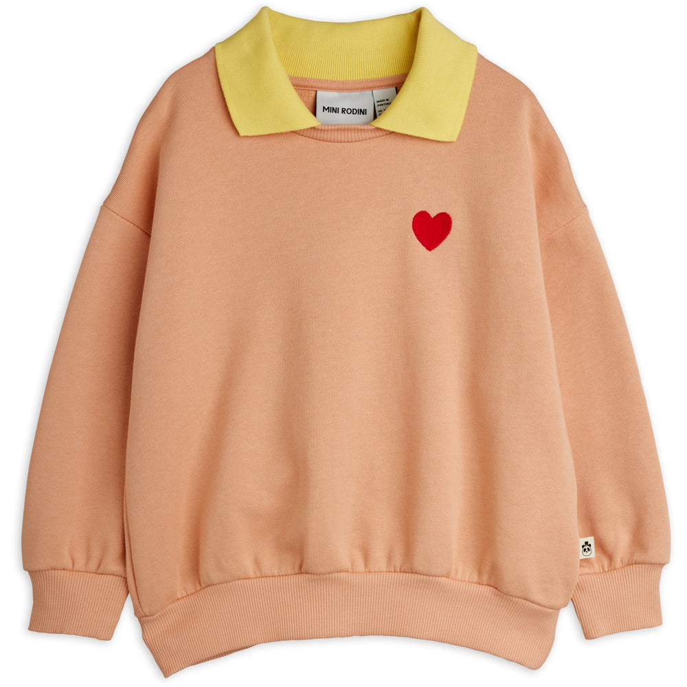 Køb Mini Rodini Pink Heart Emb Krave Sweatshirt