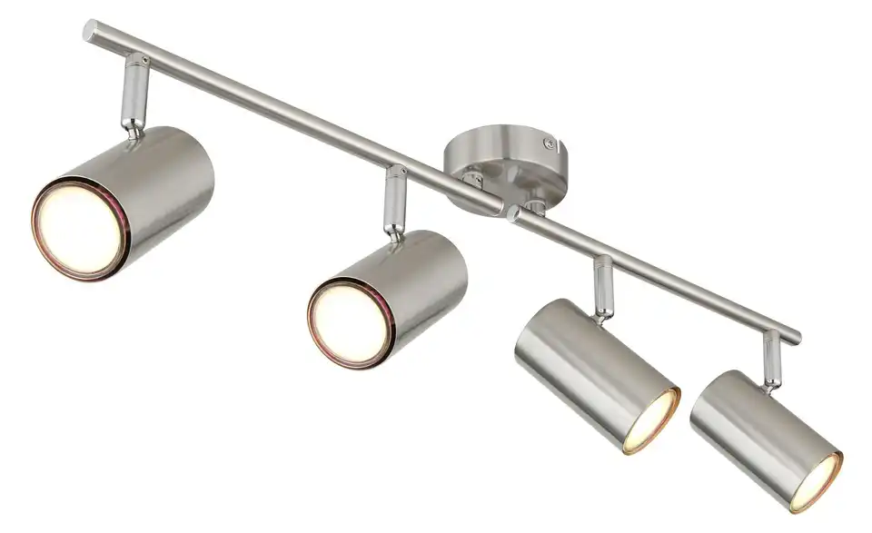 Deckenstrahler 14,5 cm 4-flammig 60 cm 8 cm edelstahlfarben, matt, silberfarben