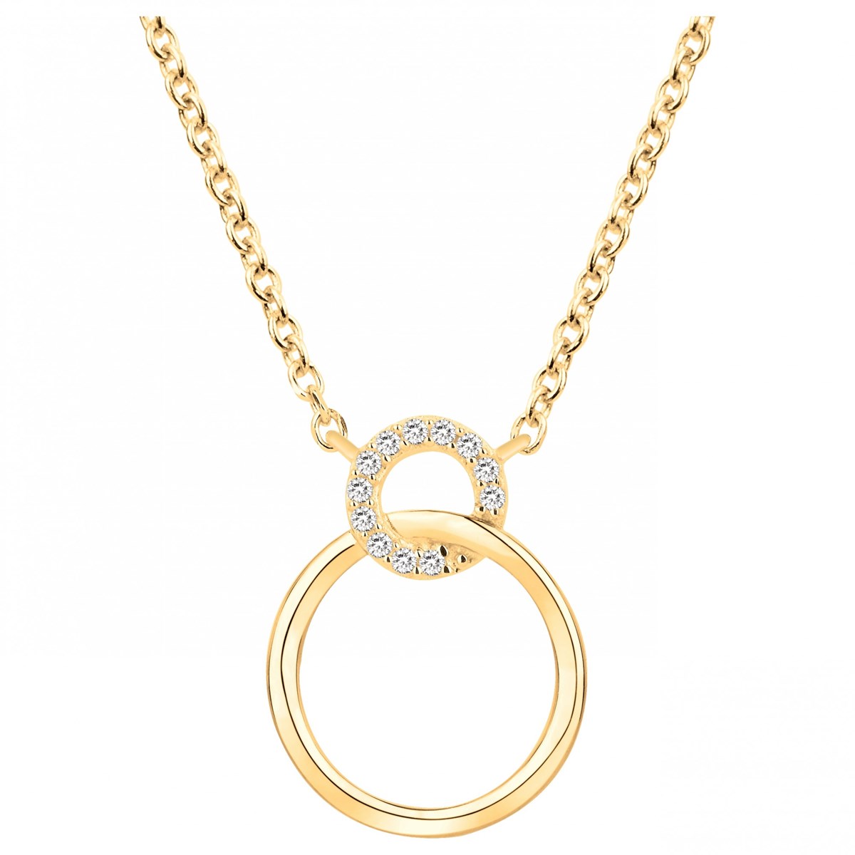 Collier en Plaqué Or avec oxyde de zirconium blanc
