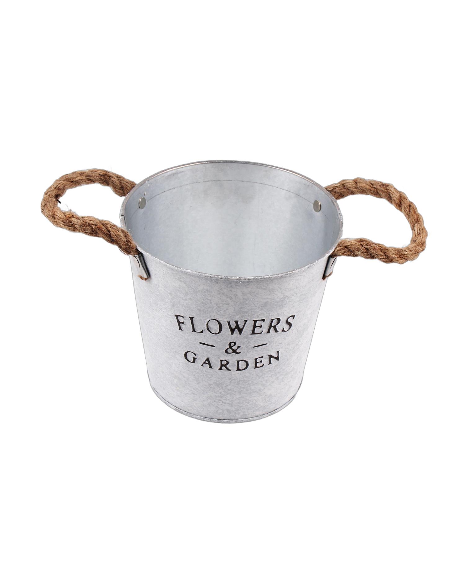 CACHE POT METAL CHARME 16X12X14CM