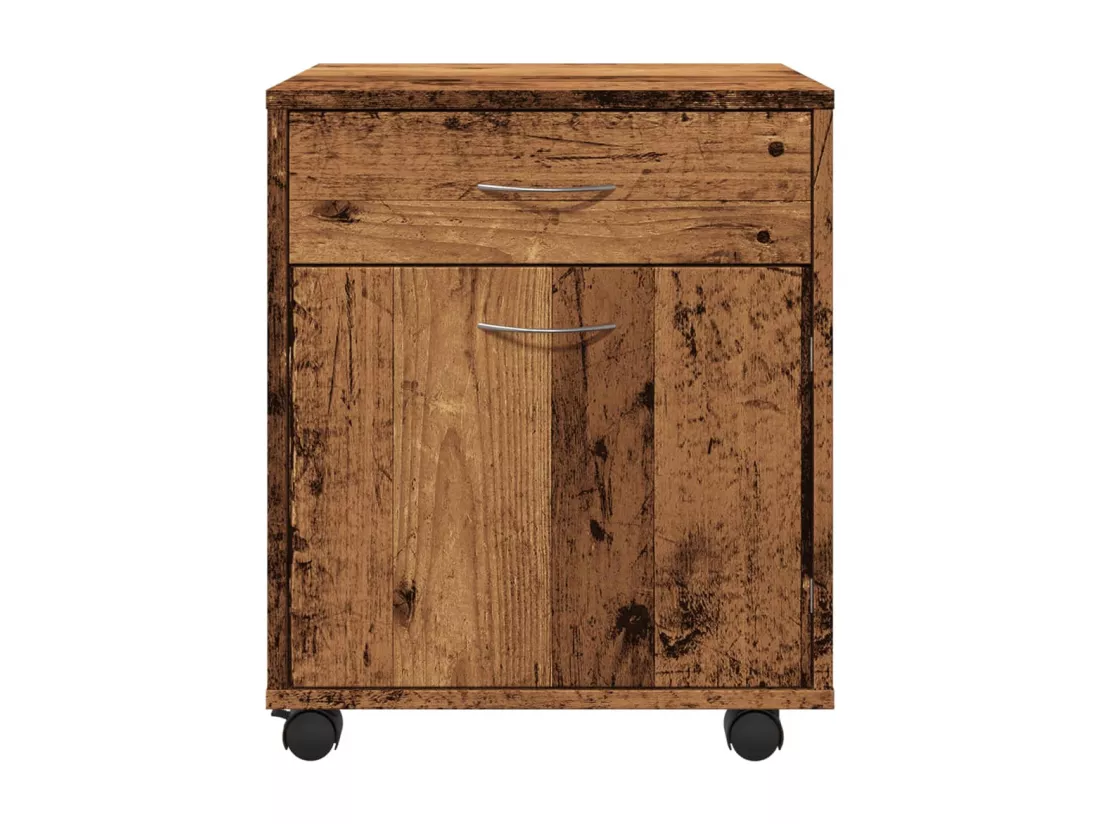 Armoire à roulettes vieux bois 45x38x54 cm bois d'ingénierie