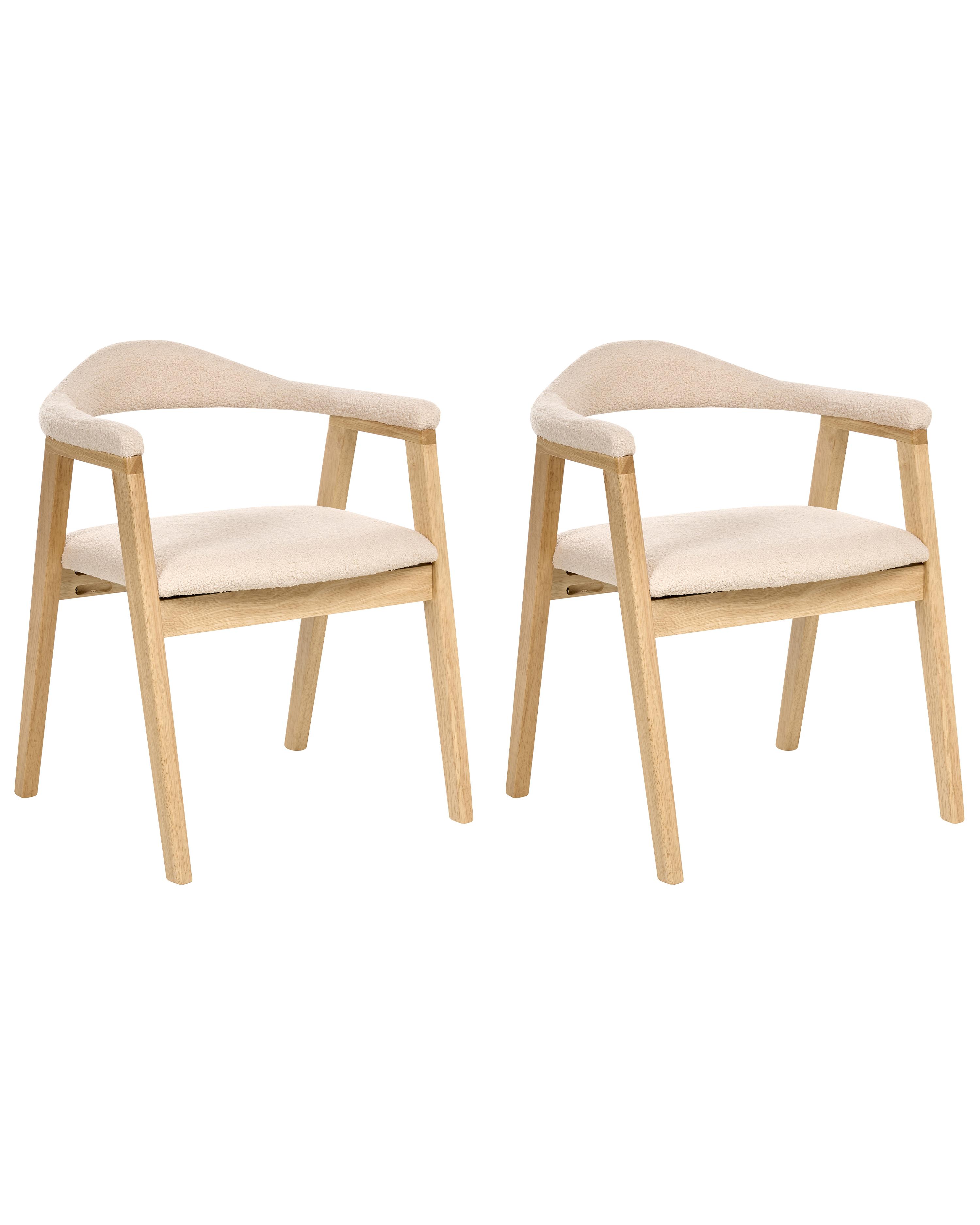 Set van 2 eetkamerstoelen ONECO Hout Lichtbruin