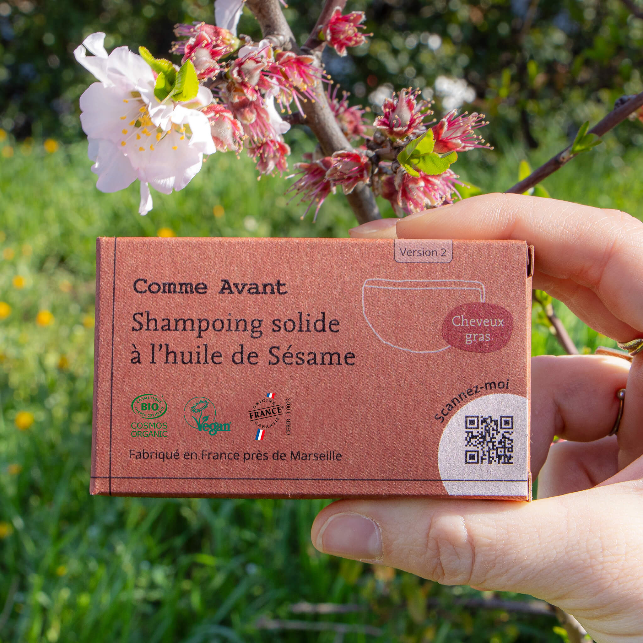 Shampoing solide cheveux gras à l'huile de sésame - Version 2 - 1 shampoing - 70g