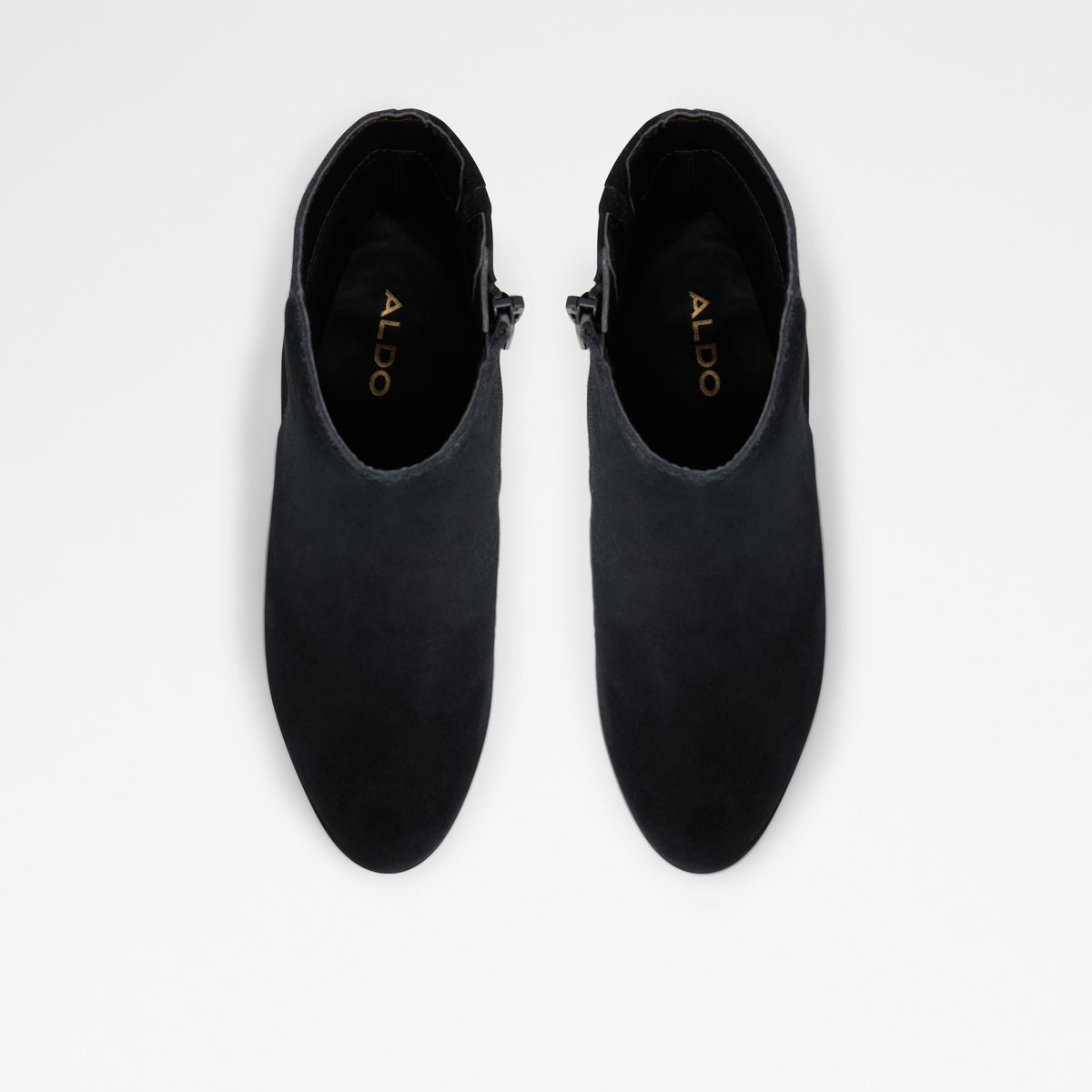 Doria Black Leather Suede Women Ankle boots