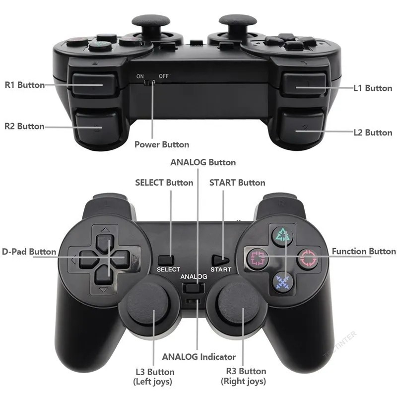 Doubleshock 2 Wireless Game Controller für Sony PlayStation 2 PS2 - Schwarz