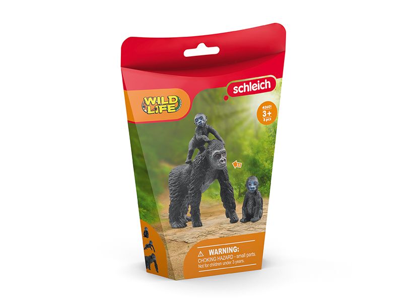 Schleich Spielfigurenset Wild Life Flachland Gorilla Famili Spielzeug-Tierfiguren