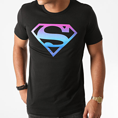 Tee Shirt Superman Gradient Logo Noir