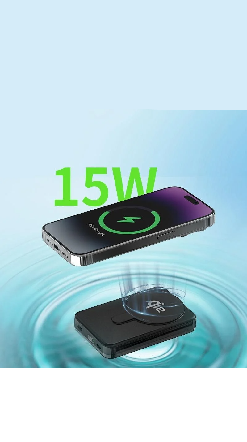 (35W) 10000mAh Magnetische Qi2 MagSafe USB C Powerbank Power Delivery Ladegerät inkl. USB C Ladekabel - Schwarz
