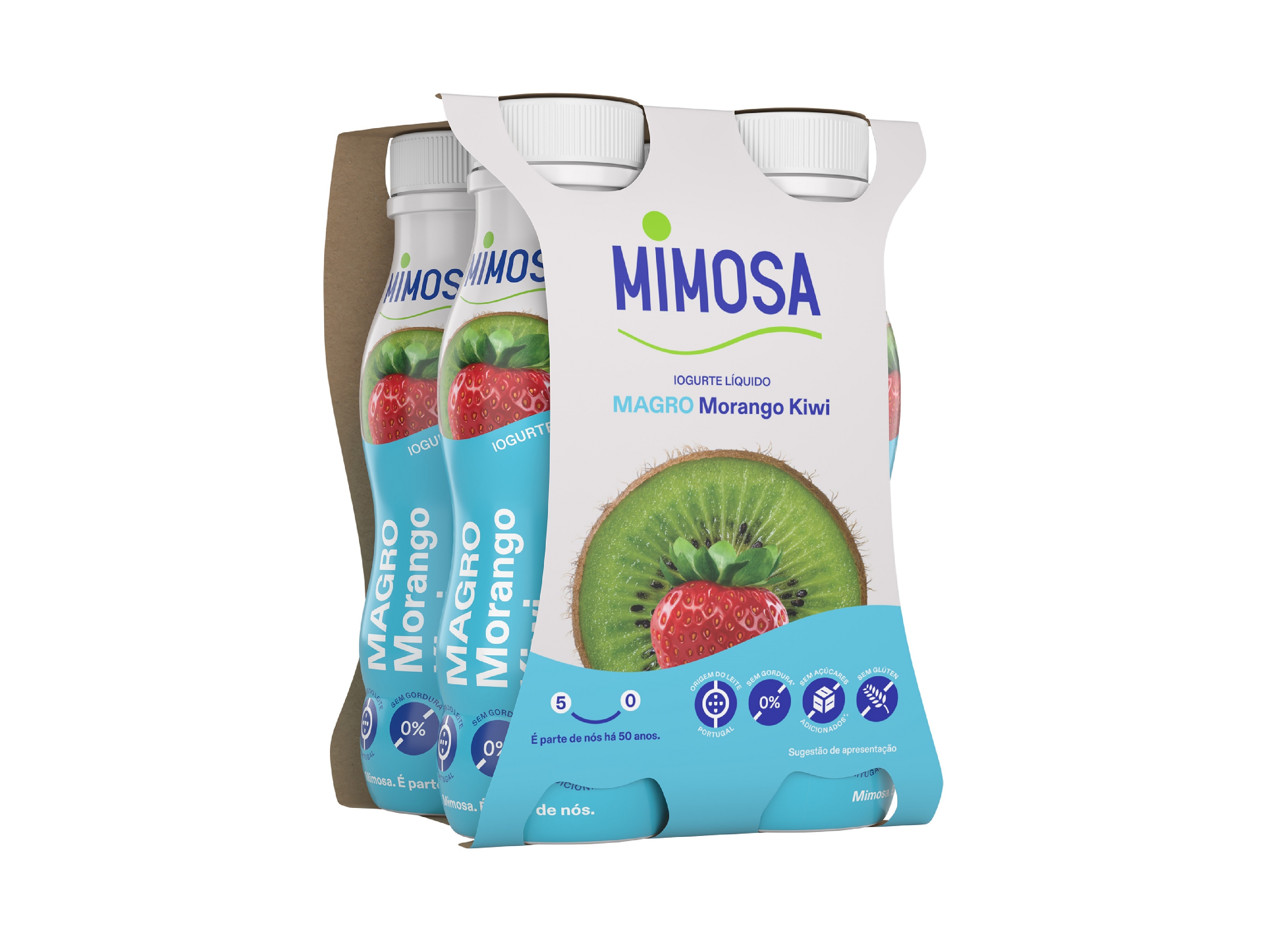 IOGURTE MAGRO LIQUIDO MIMOSA MORANGO/KIWI 4X151ML