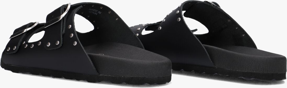 zwarte lina locchi slippers 2 gesp slipper met studs