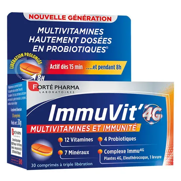 Forté Pharma Immuvit'4G Multivitaminas Energia Imunidade Vitamina C 30 comprimidos