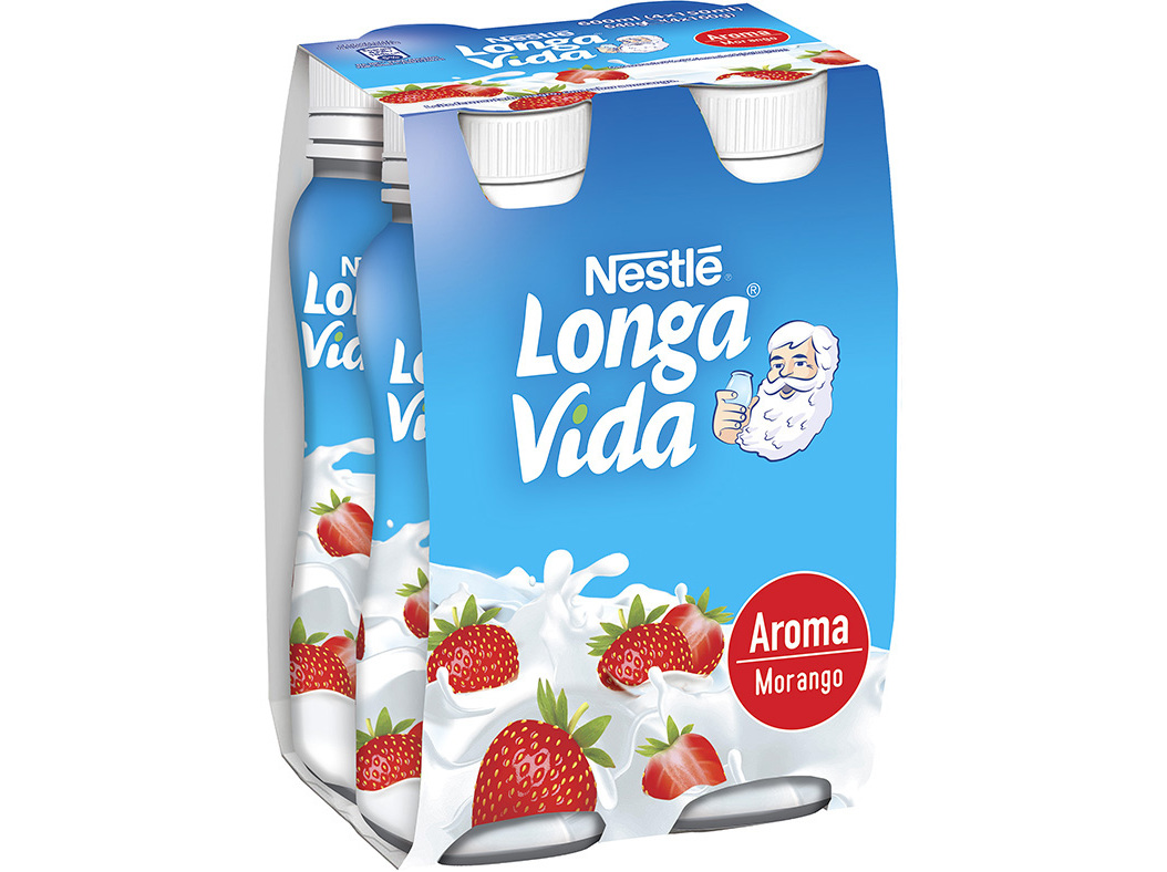 IOGURTE LONGA VIDA LÍQUIDO MORANGO 4X160G
