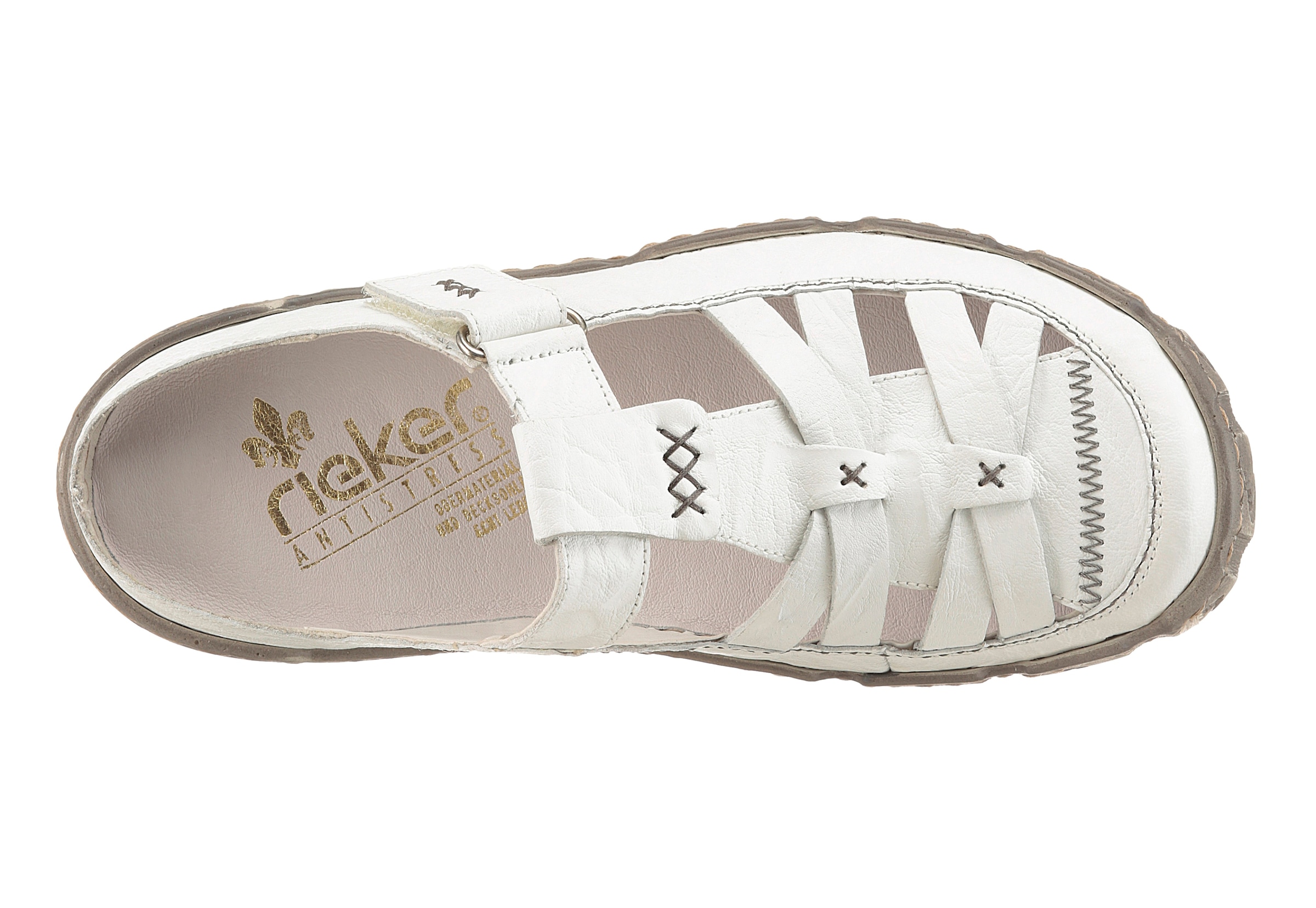Rieker Clog  , Sommerschuh, Schlappen mit Ziernähten