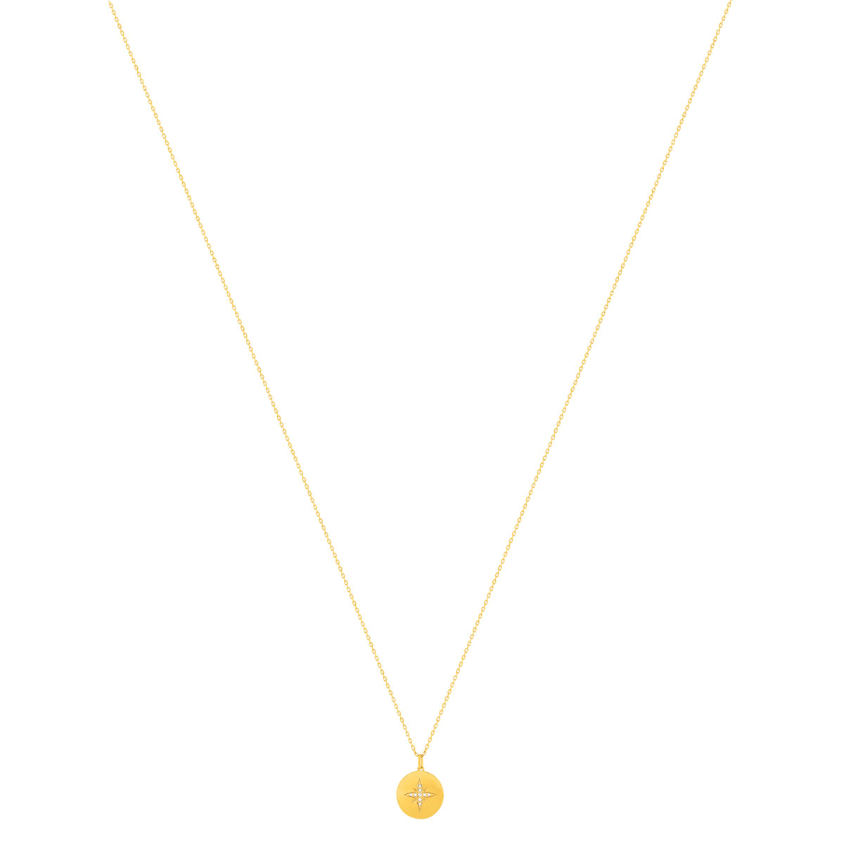 Collier plaqué or jaune zirconias 48cm