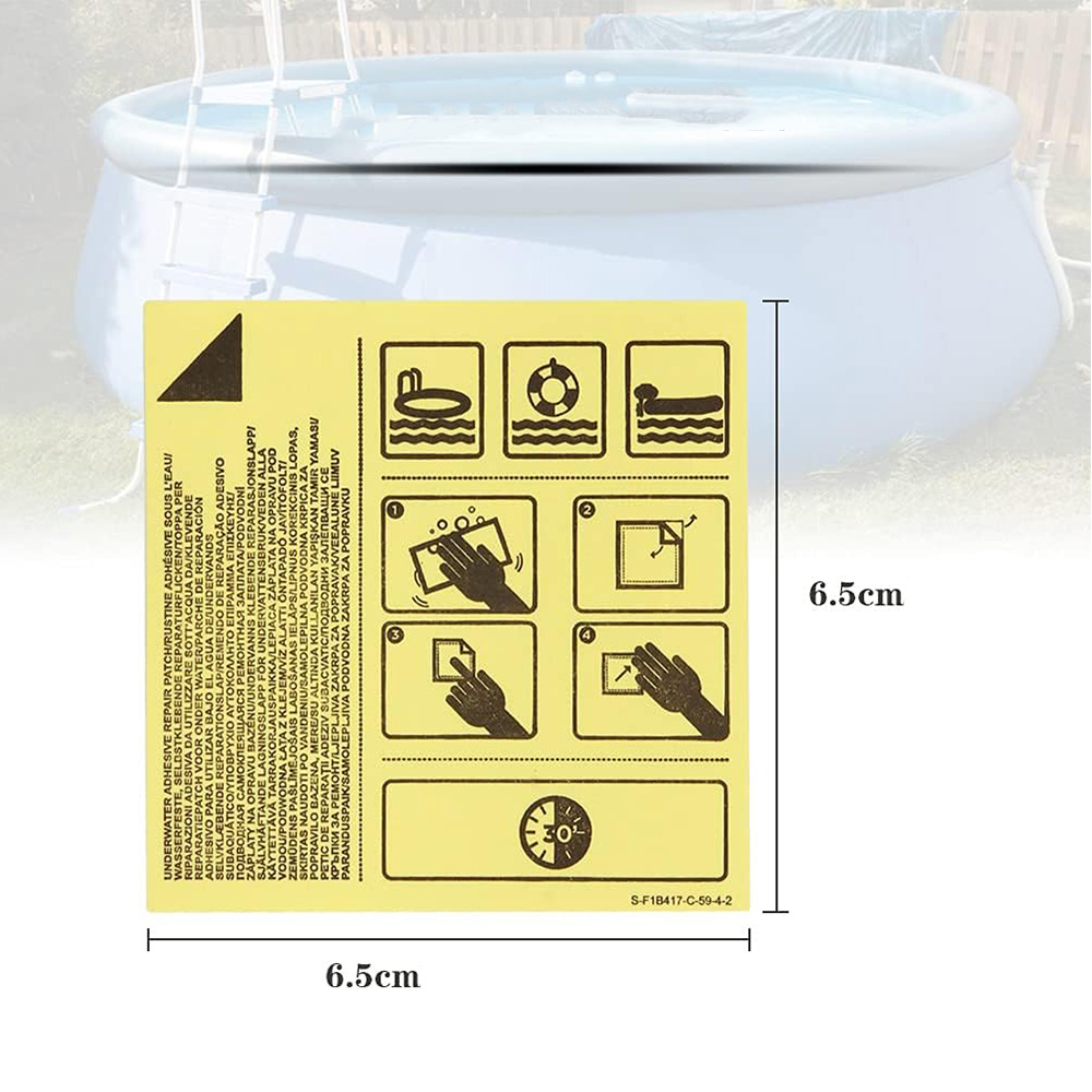 (10er Set) 650x650mm Selbstklebender Reparatur Patch Wasserdichter Klebe Flicken für Pool / Luftmatratze / Zelt - Transparent
