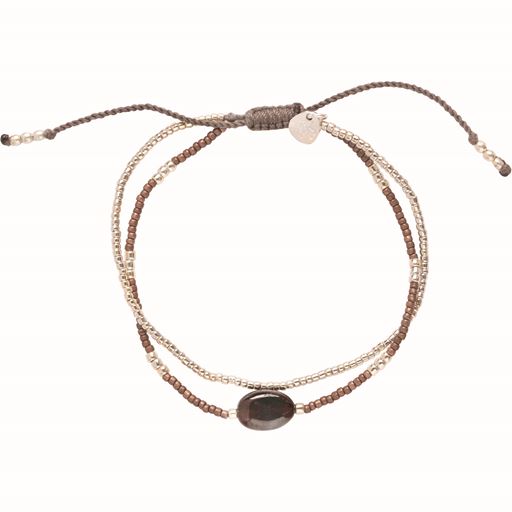 A Beautiful Story Feeling Armbånd, Garnet, 16-22 cm