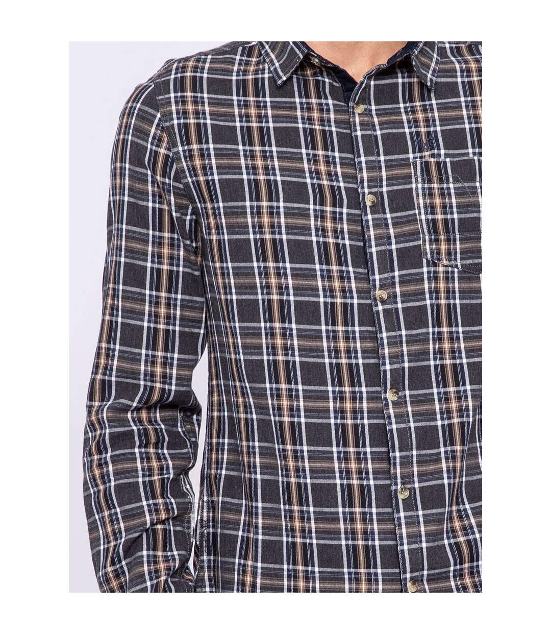 Chemise manches longues carreaux pur coton TILOUP