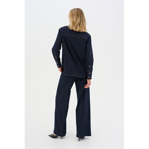 My Essential Wardrobe LaraMW Skjorte, Dark Blue Un-Wash, 40