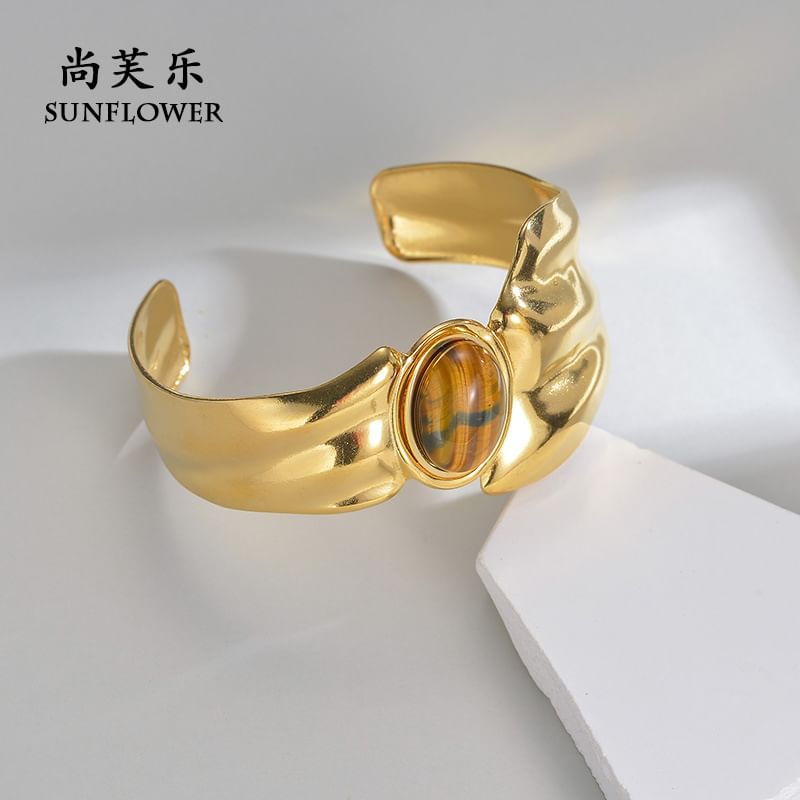 Shangfleur - Open ring met onregelmatige edelsteen