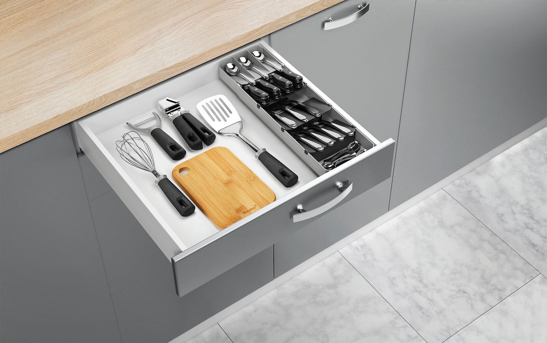metaltex Besteck-Organizer UNI FIT 2er Set grau