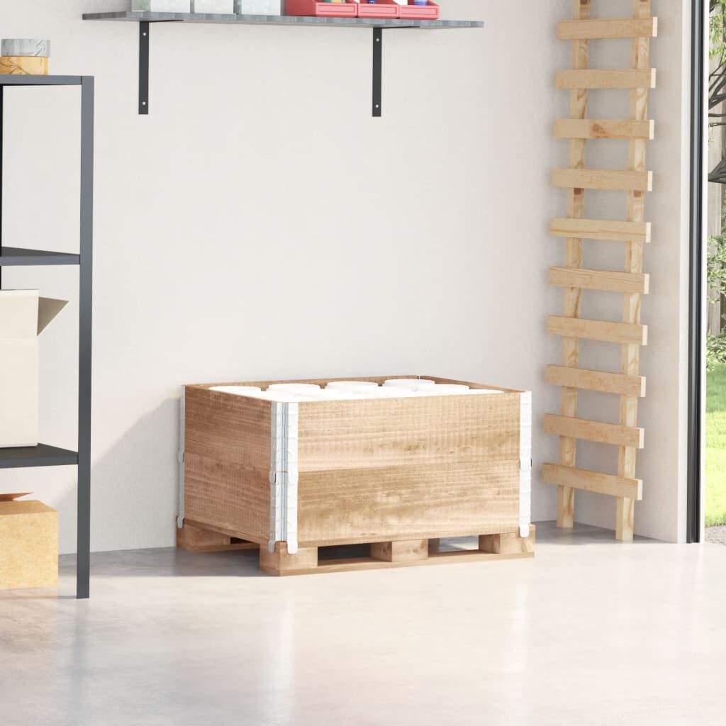 vidaXL Palletranden, 2 stuks, 80x60 cm, massief grenenhout