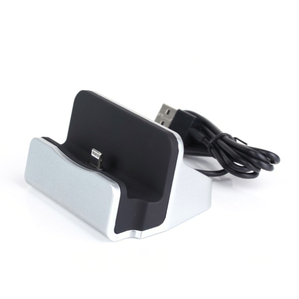 iPhone Lightning Lade Dock Dockingstation - Silber