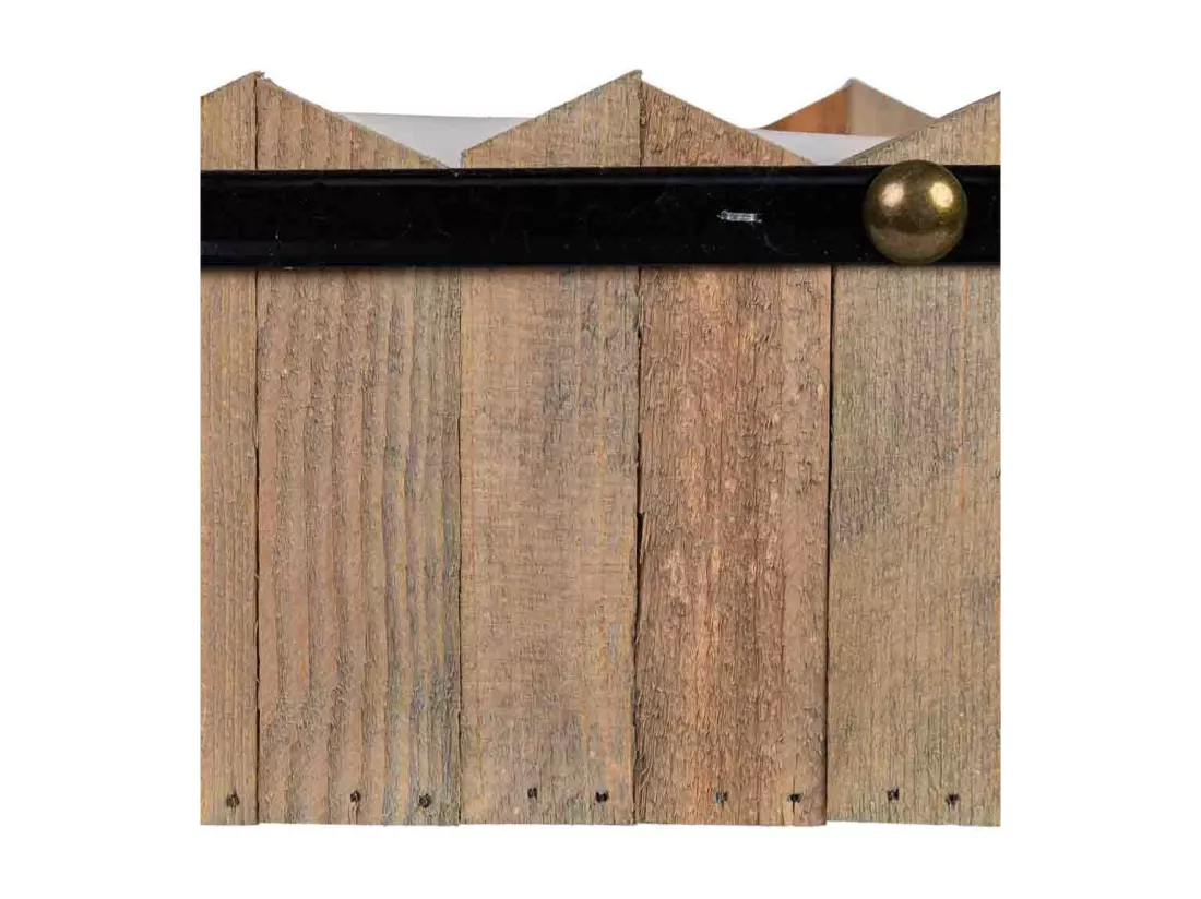 Panier rectangulaire en bois bleu 27x19x10/11,5h cm