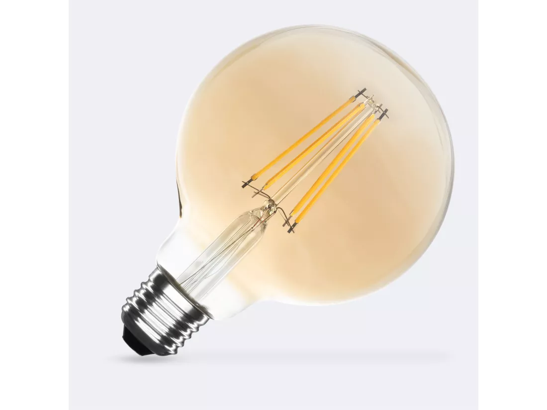 Ampoule LED Filament E27 8W 750 lm Dimmable G95 Gold No Flicker 2700K Blanc chaud