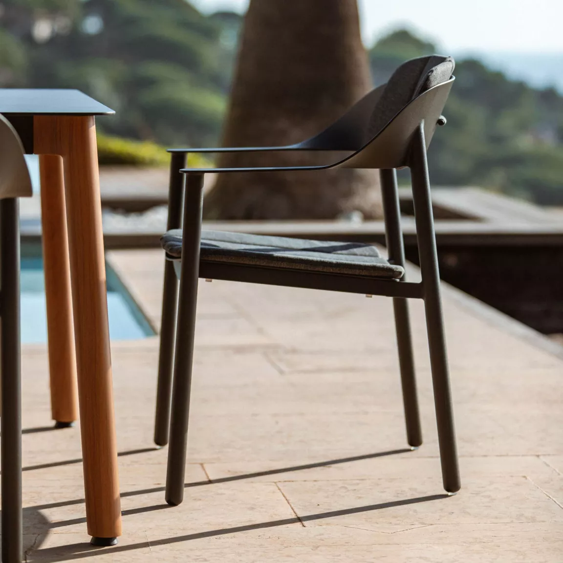 Lot de 2 fauteuils de jardin aluminium Monte Carlo Gris anthracite