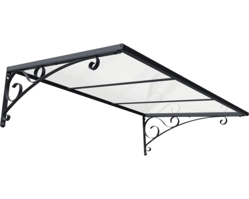 PALRAM-Canopia rechthoekige luifel Venus helder 1360x880x355 mm aluminium gepoedercoat grijs RAL 7016
