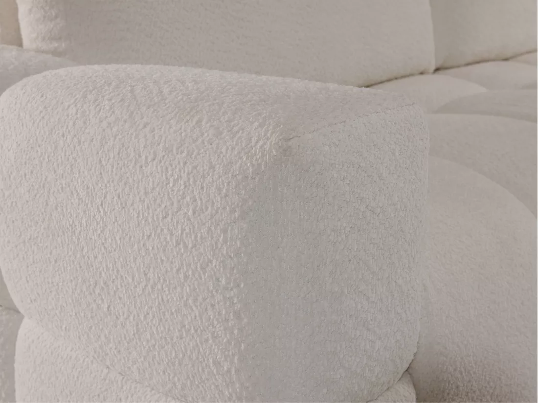 Canapé 3 places convertible en tissu bouclette beige ISSORO II