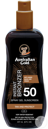Australian Gold IP50 Spray Gel Avec Agent Bronzant 237ml