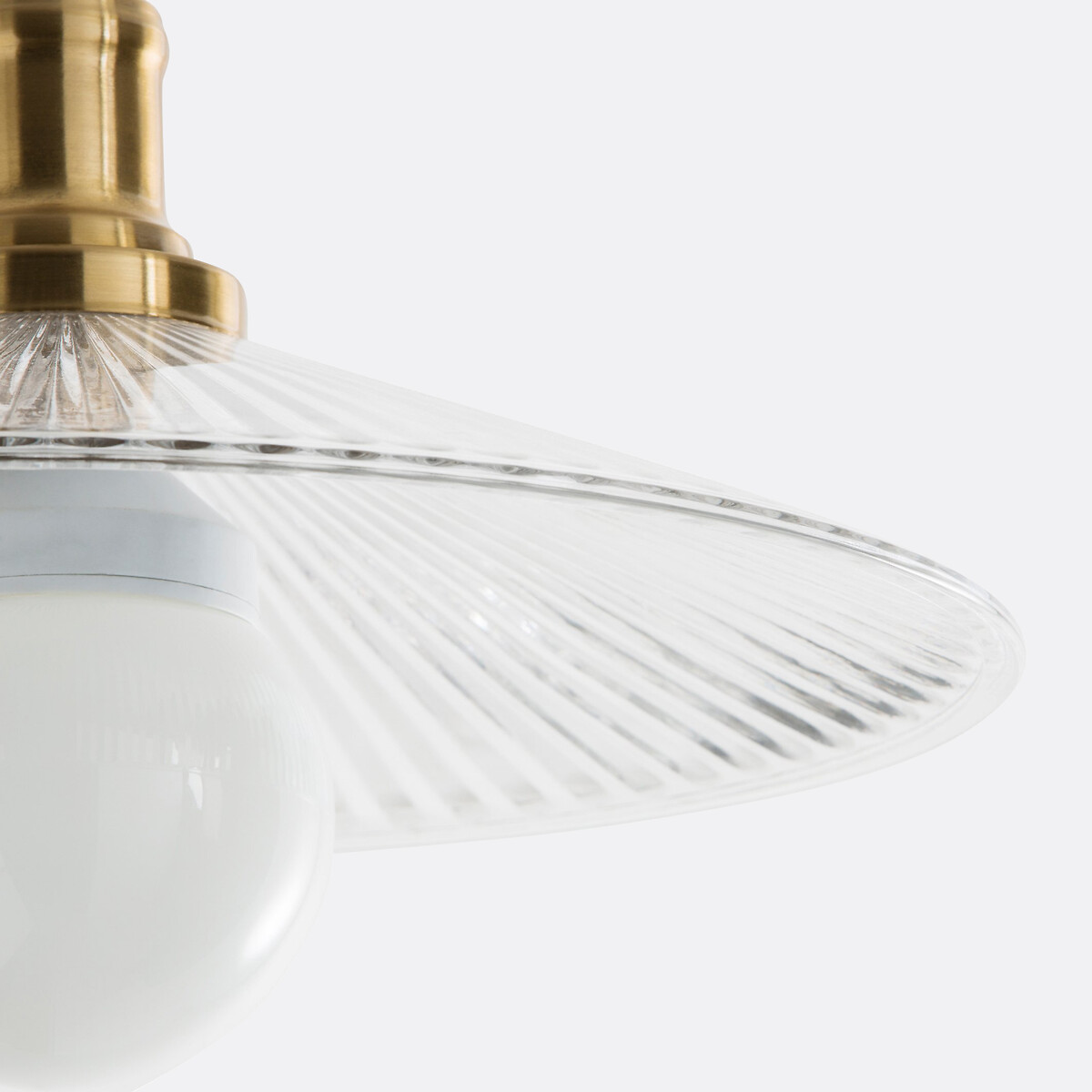LA REDOUTE INTERIEURS<br>Luminária pendente em latão e vidro canelado Ø35,5 cm, Iloa