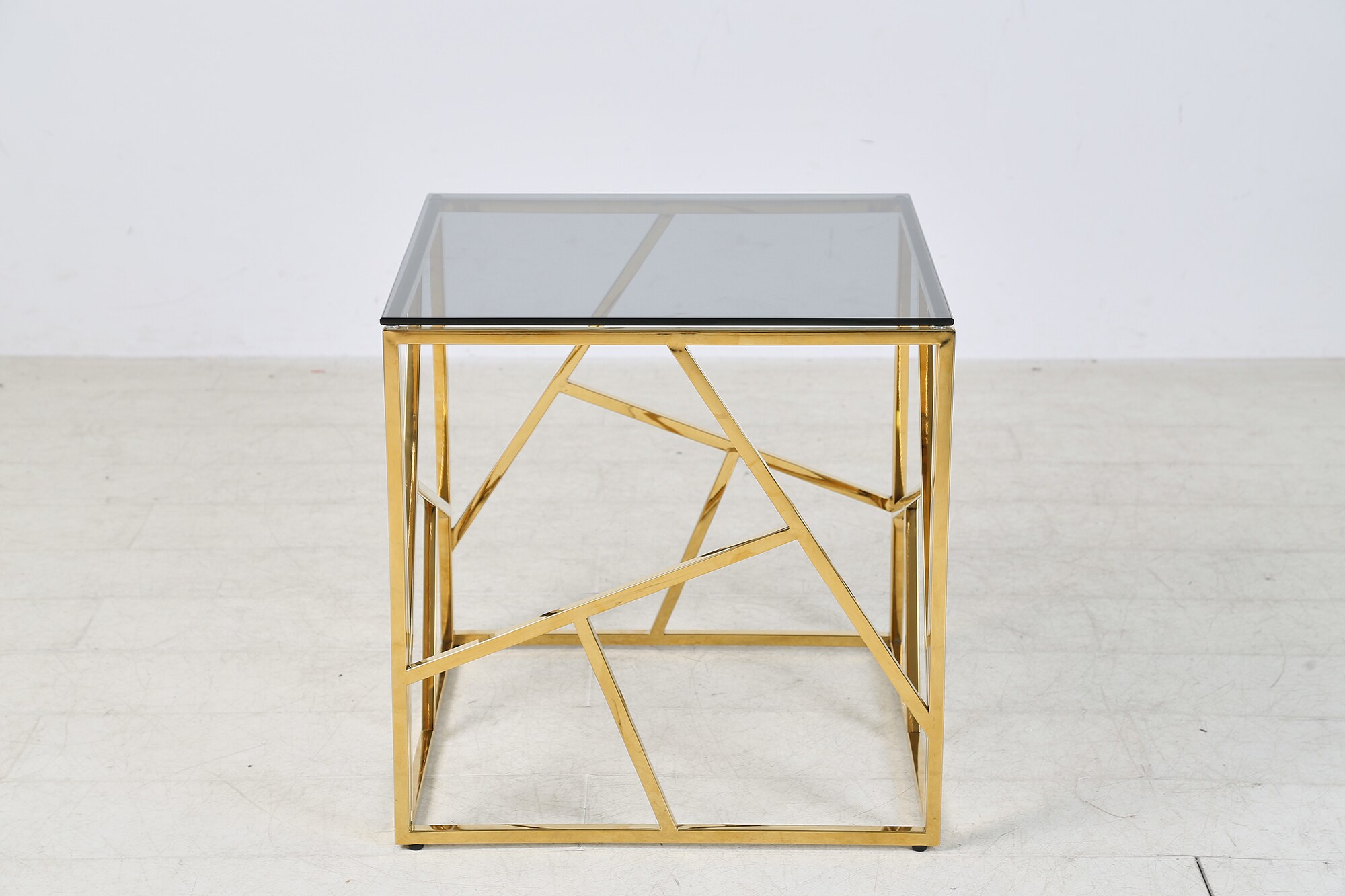 Beistelltisch Gold/Grau 55x55 cm Wohnzimmertisch Couchtisch Sofatisch Dekoration
