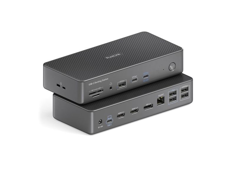 PureLink Dockingstation USB-C VL-D220 Vuelogic USB-C Dock D220 – Dreifach-Display USB3.2 Gen2 MST Dock für den Schreibtisch - 8K-Unterstützung