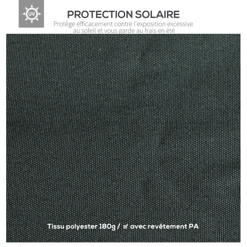 Toile de rechange pour pavillon tonnelle tente 3 x 4 m polyester haute densité 180 g/m² gris foncé