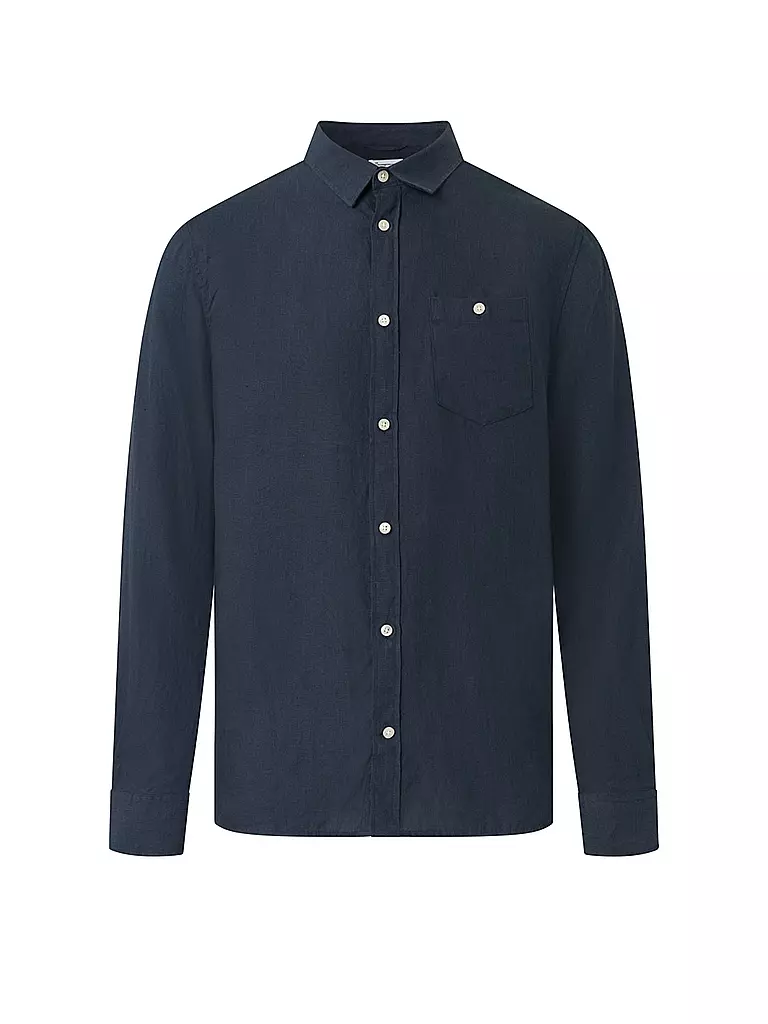 KNOWLEDGE COTTON APPAREL Leinenhemd blau