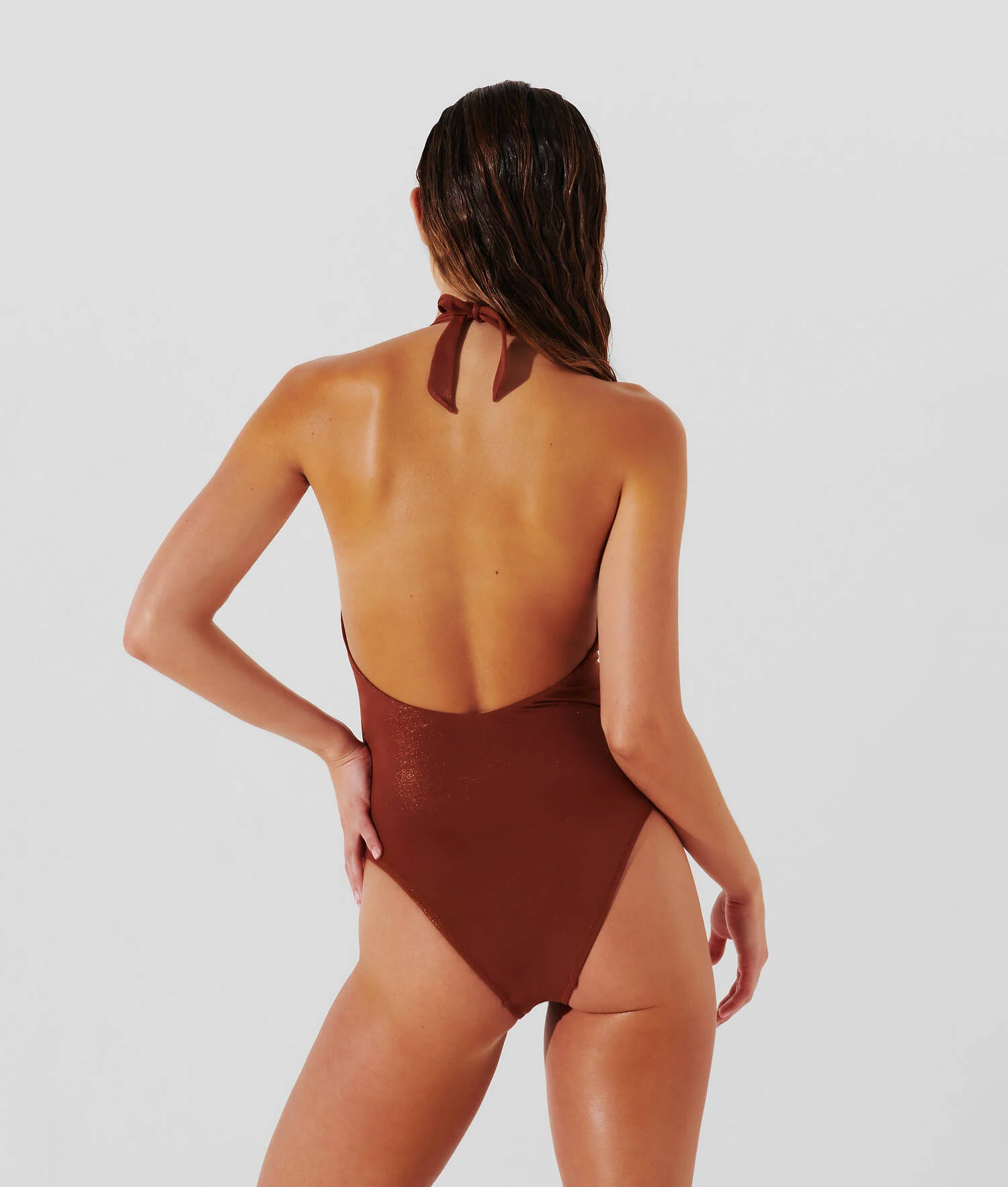 MAILLOT DE BAIN UNE PIÈCE BRILLANT KARL SIGNATURE