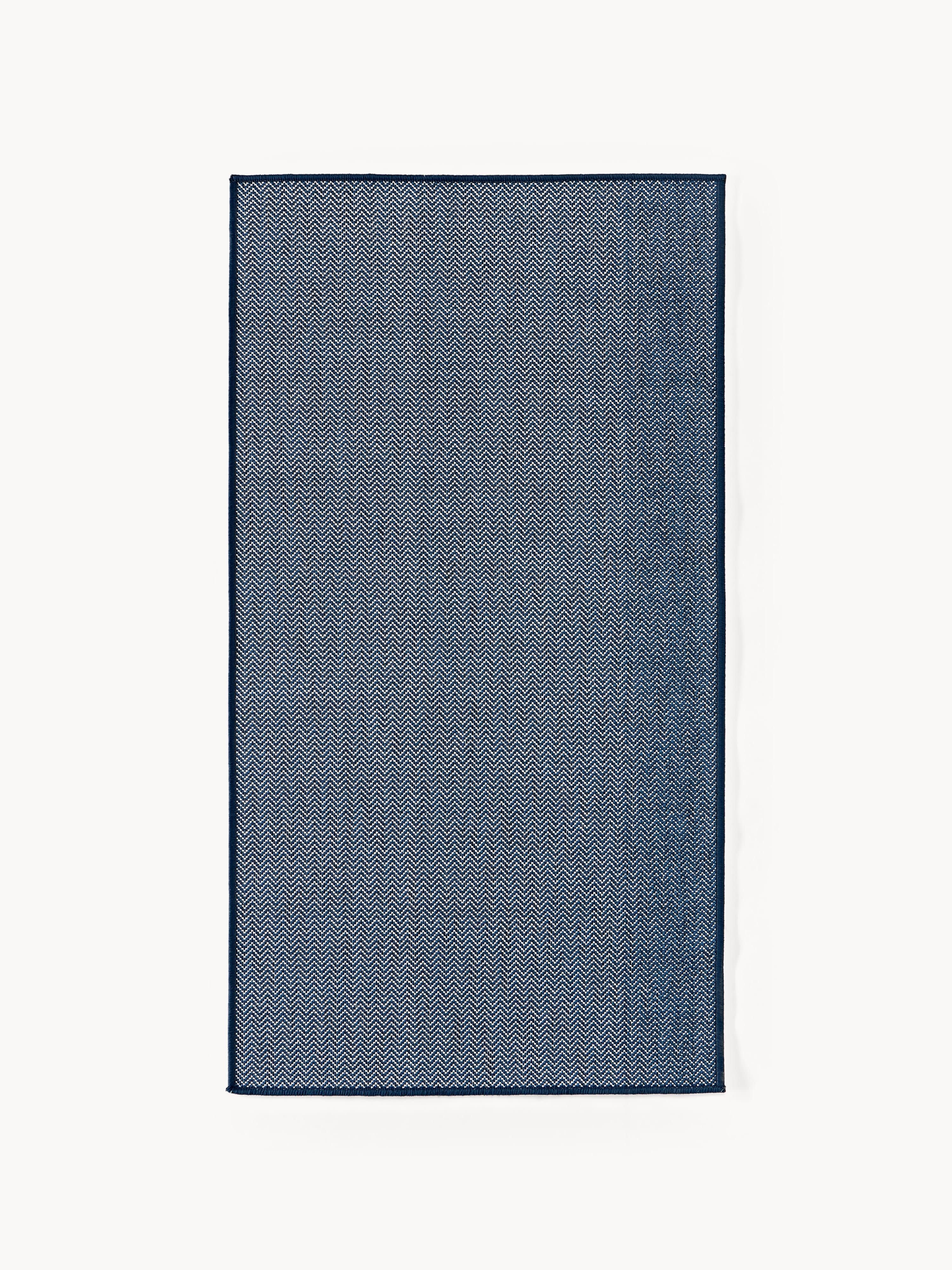 Indoor & outdoor dubbelzijdig vloerkleed Cort met zigzag patroon