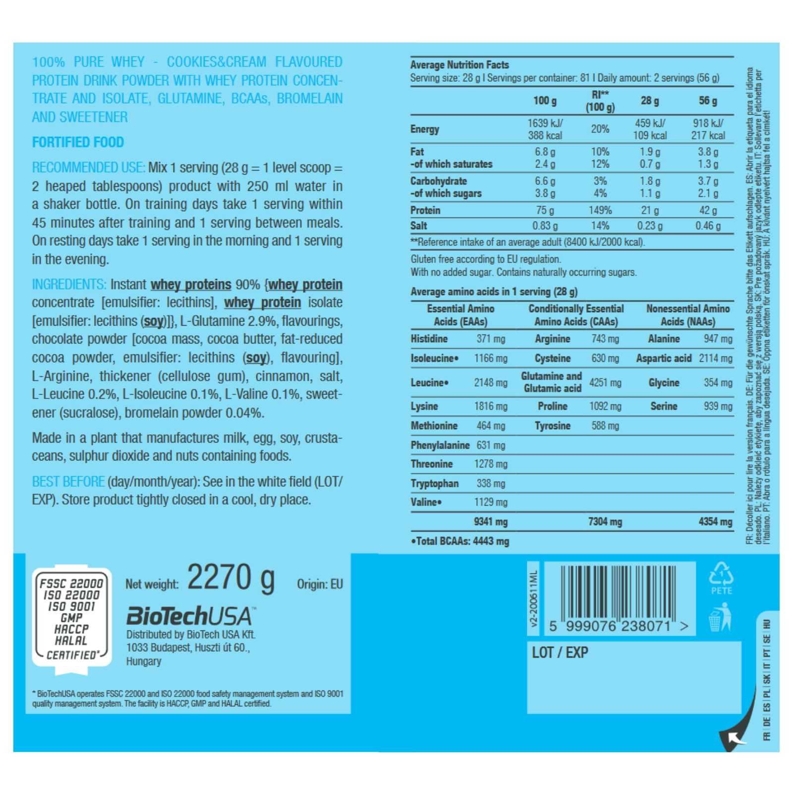 Biotech USA 100% Whey Pure 454 g