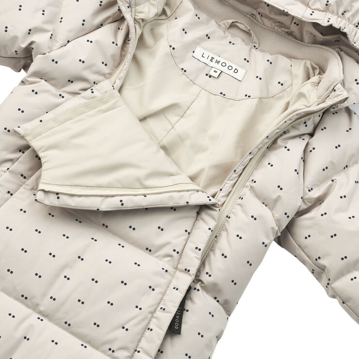 Liewood Sylvie Baby Snowsuit Double dot / S Double dot / silver lining