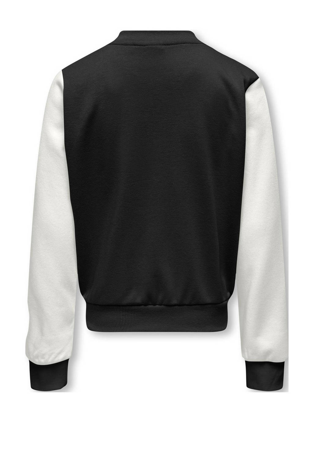 ONLY baseball vest KOGBOLETTE zwart/wit