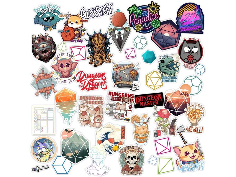 Glass Staff Sticker Bomb Pack Mehrfarbig Aufkleber für RPG-Fans
