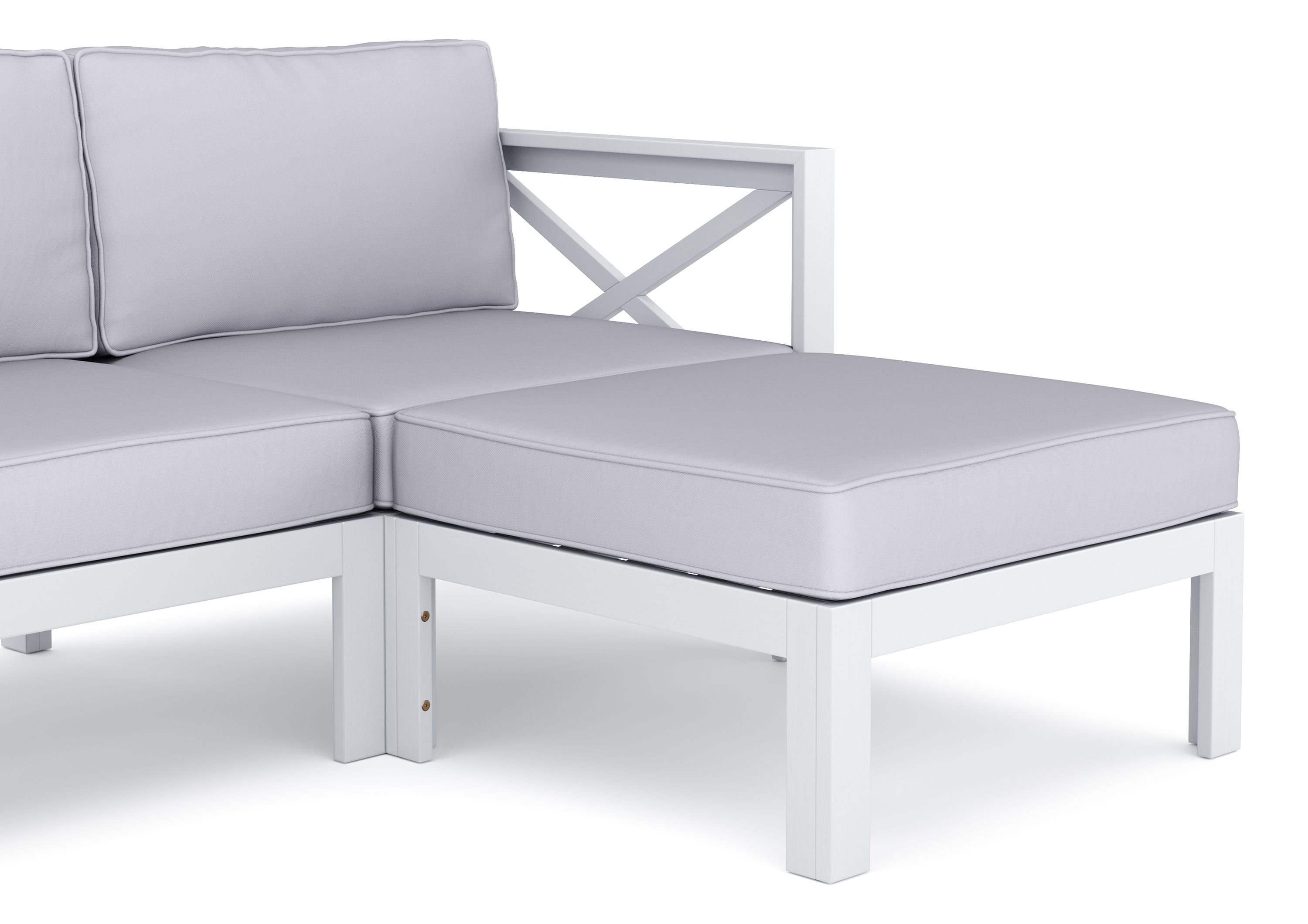 Lounge Holz TOLEDO weiss/grau