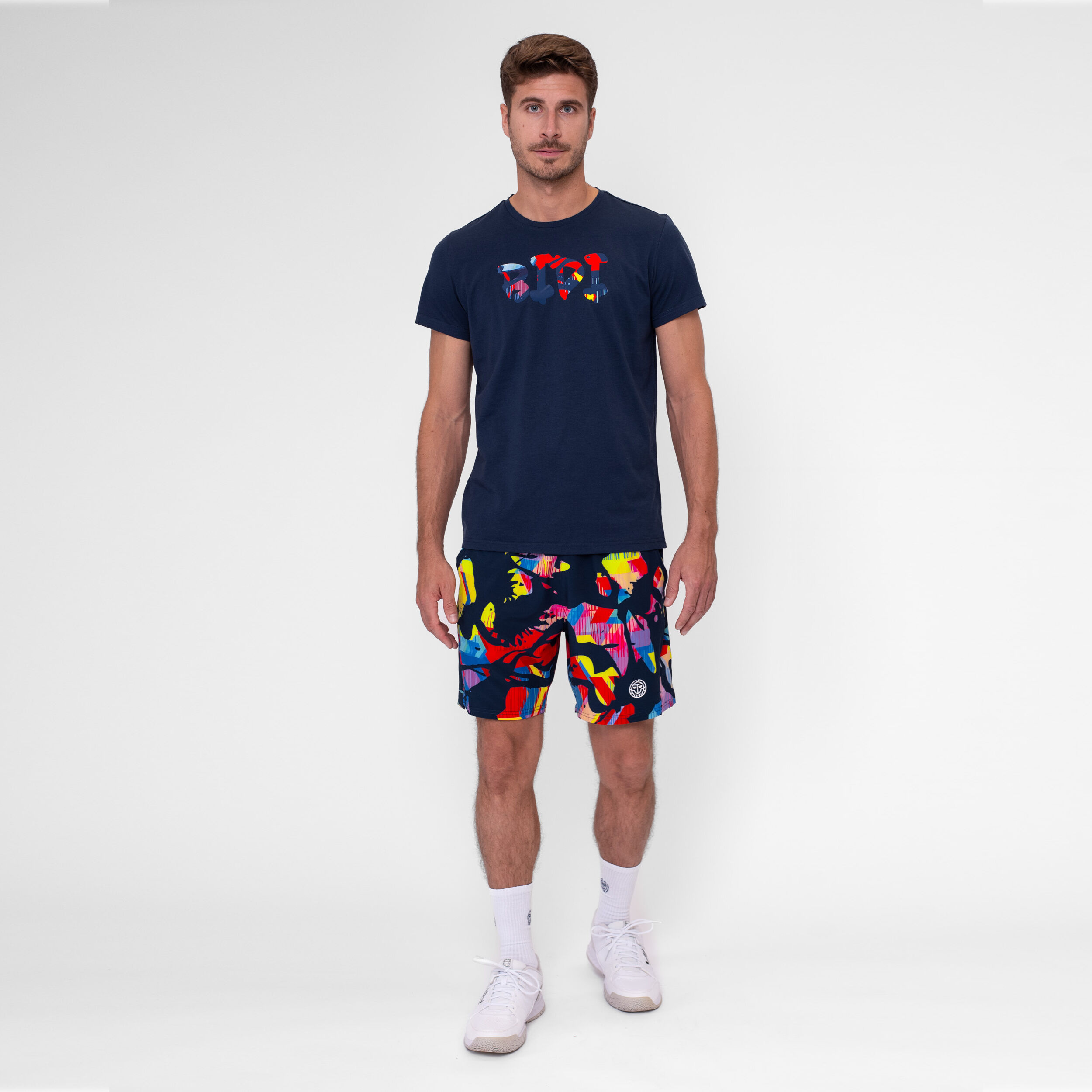 BIDI BADU Wild Arts Chill T-shirt Hommes - Bleu Foncé , Multicouleur