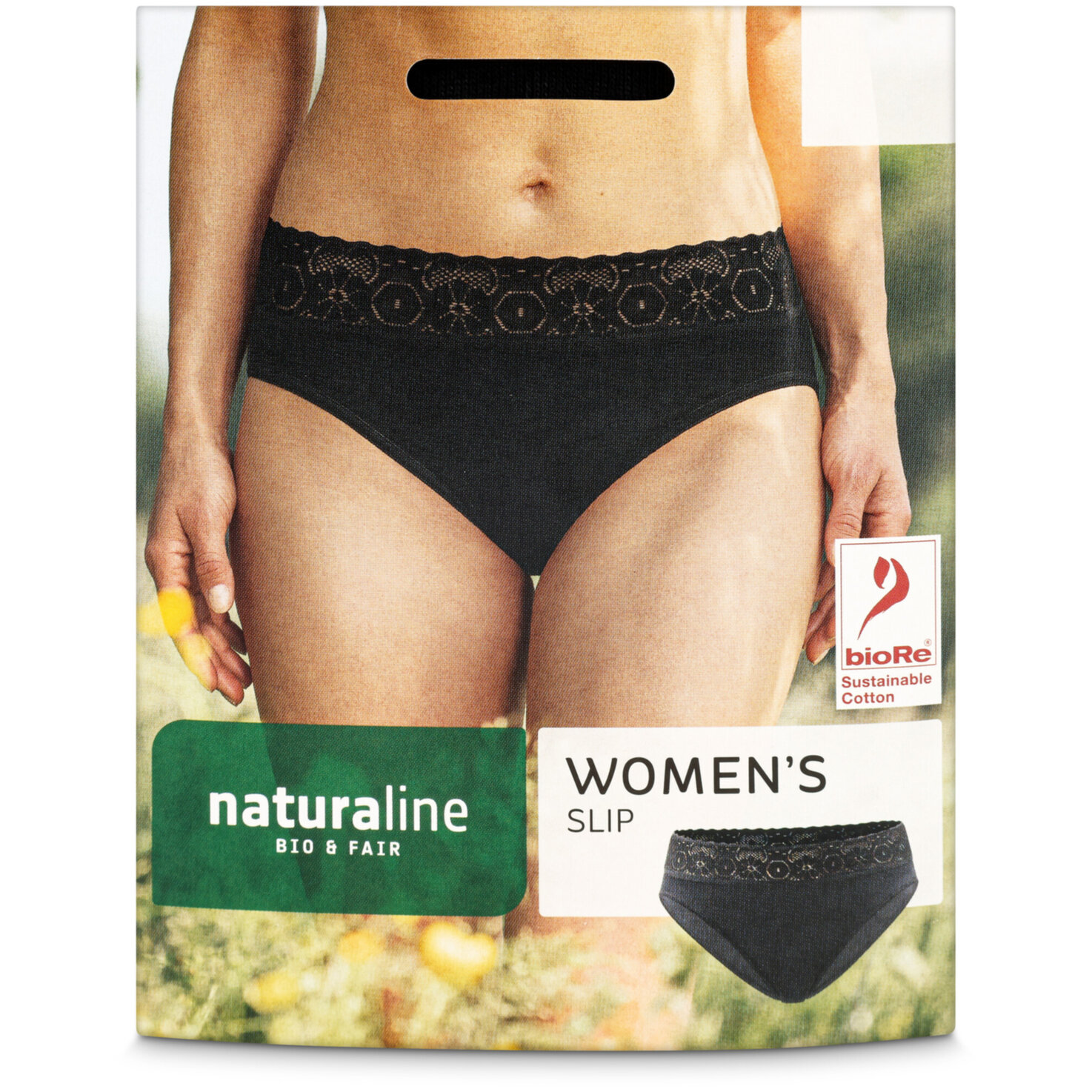 Naturaline Textil Damen Slip schwarz S
